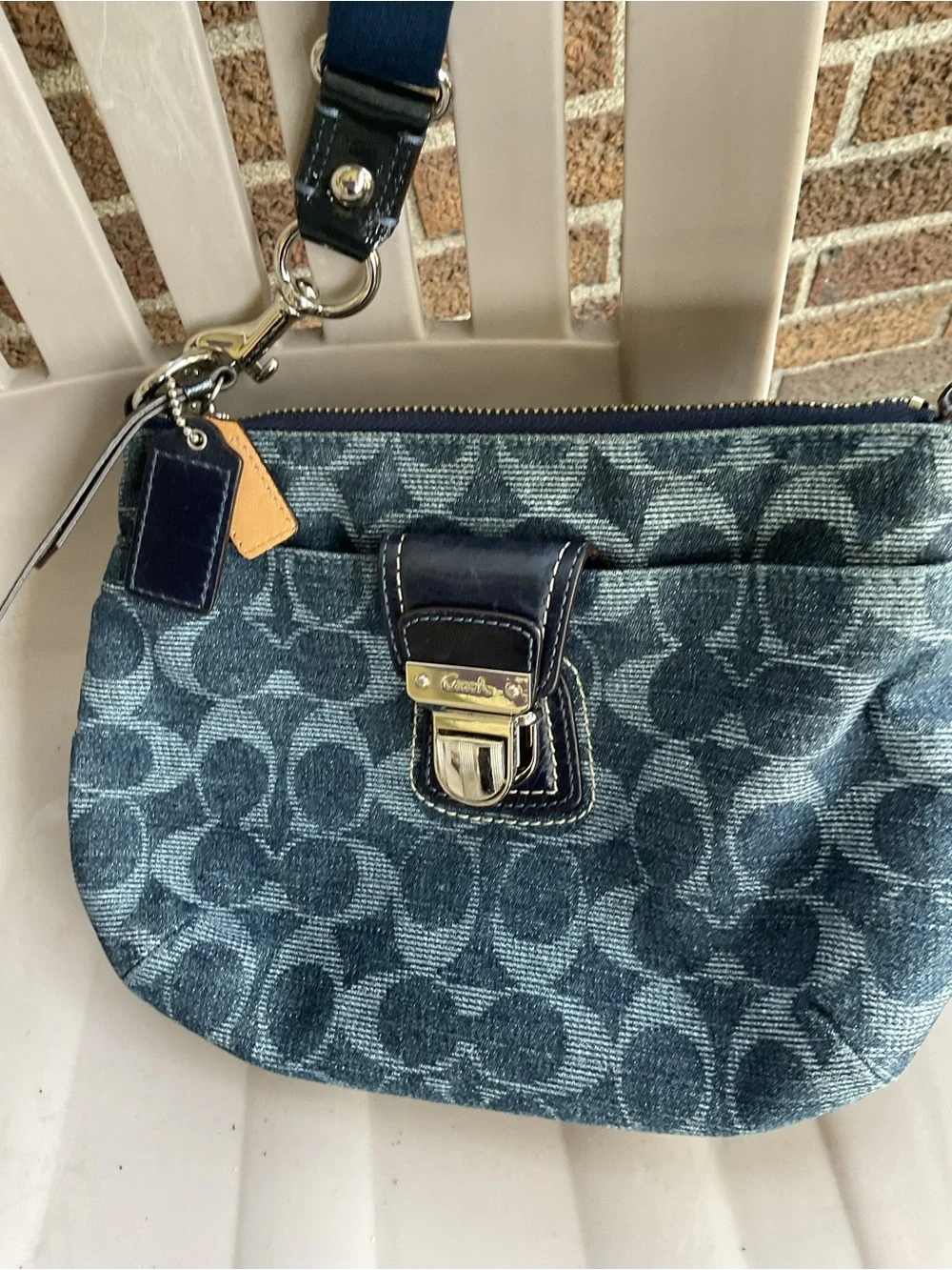 Coach Blue Signature Denim Shoulder Bag